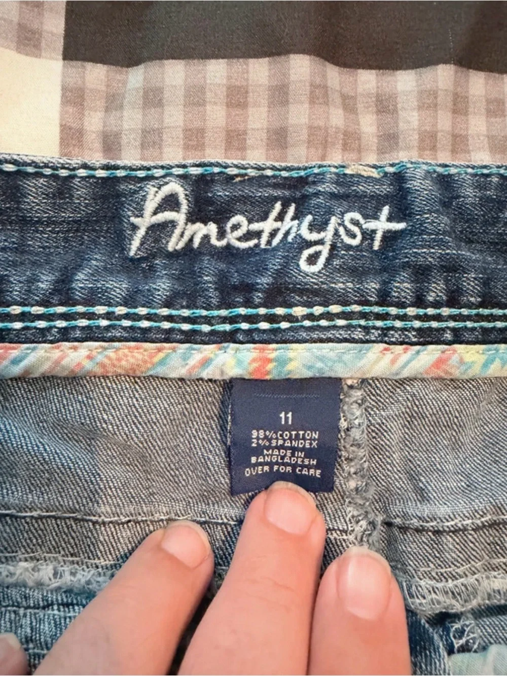 Amethyst Vintage Denim Jean Shorts Flap Pockets Size 11